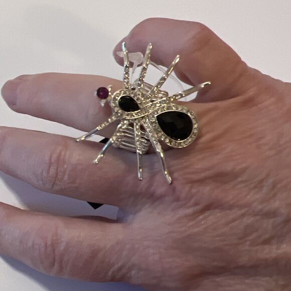 Spider - Tiger Eye & Citrine 925 Sterling Silver Ring Jewelry s.8 BR89308 - Picture 9 of 9